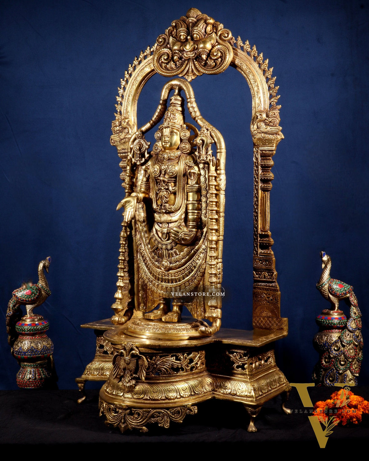 Superfine Brass Lord Tirupati Balaji Venkateshwara Swamy Idol | 37 inch
