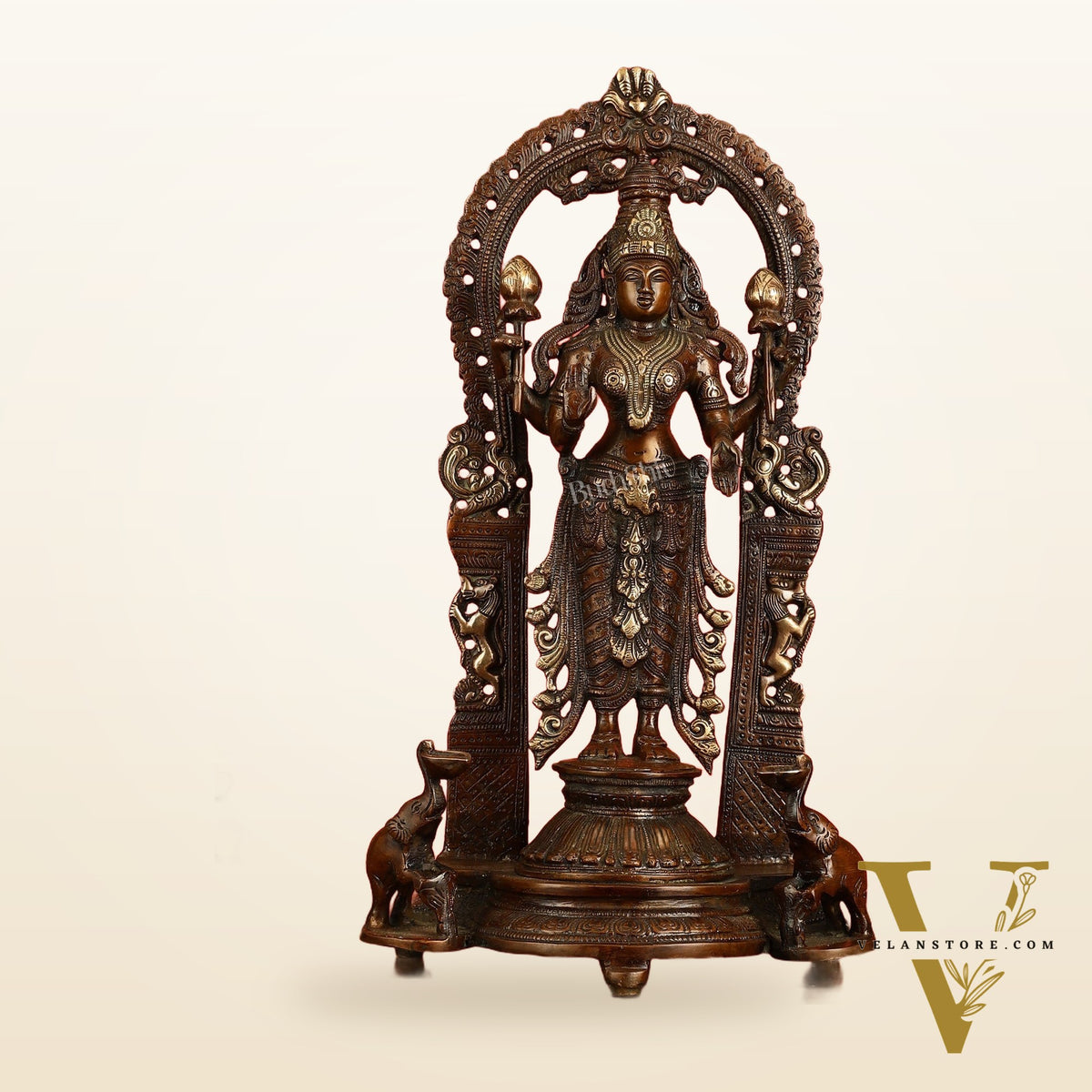 Superfine Brass Lord Vishnu & Goddess Lakshmi Idol Pair | 16 inch