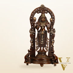 Superfine Brass Lord Vishnu & Goddess Lakshmi Idol Pair | 16 inch