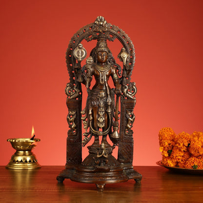 Superfine Brass Lord Vishnu & Goddess Lakshmi Idol Pair | 16 inch
