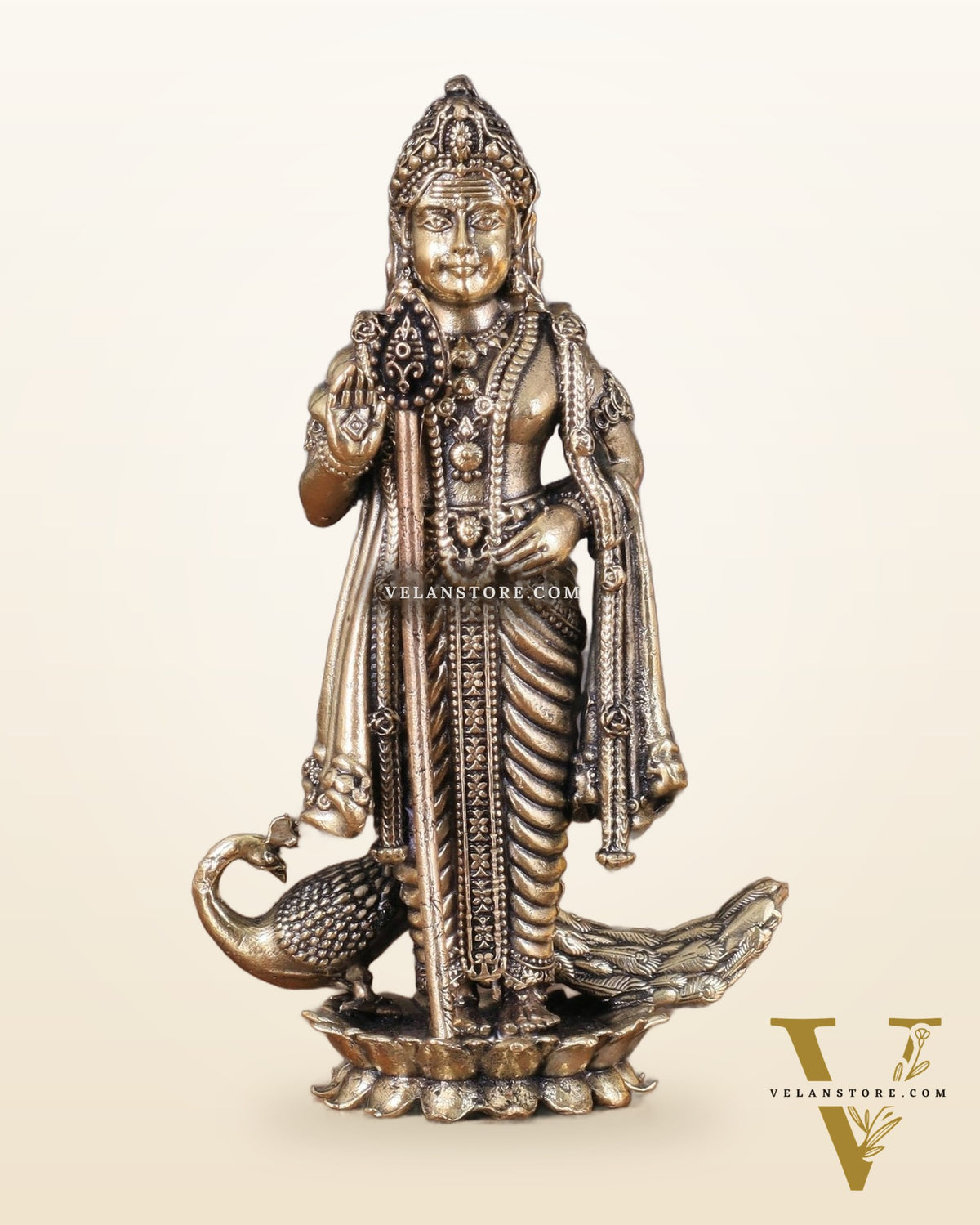 Superfine Brass Murugan Swamy Idol – Two Size Options | Intricately Crafted