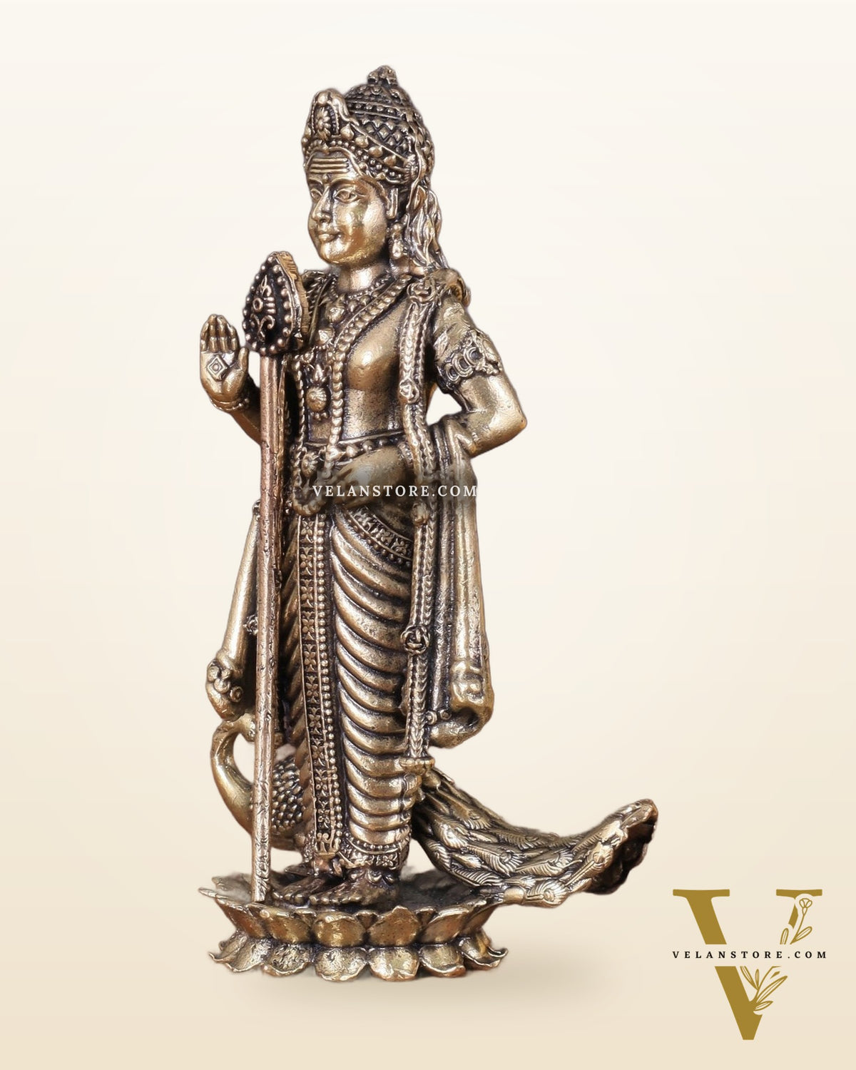 Superfine Brass Murugan Swamy Idol – Two Size Options | Intricately Crafted
