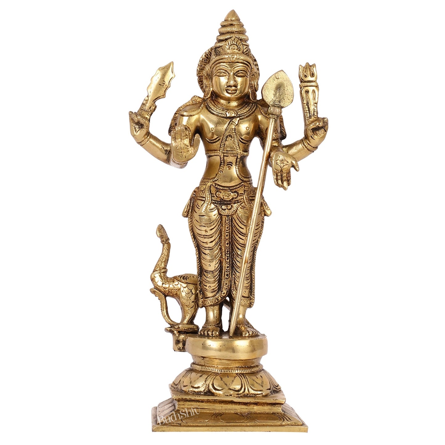 Superfine Brass Murugan Swamy Kartikeya Statue | 12.5" Height