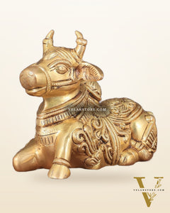 Superfine Brass Nandi engraved 8" wide