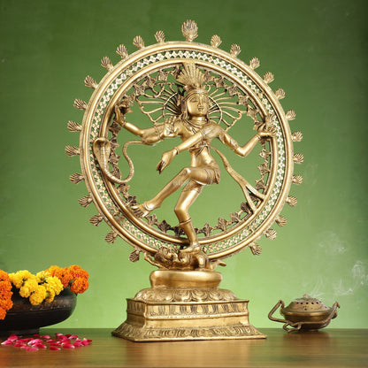 Superfine Brass Nataraja Statue - 28 inch Dancing Shiva