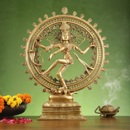 Superfine Brass Nataraja Statue - 28 inch Dancing Shiva