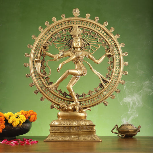 Superfine Brass Nataraja Statue - 28 inch Dancing Shiva