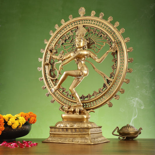 Superfine Brass Nataraja Statue - 28 inch Dancing Shiva