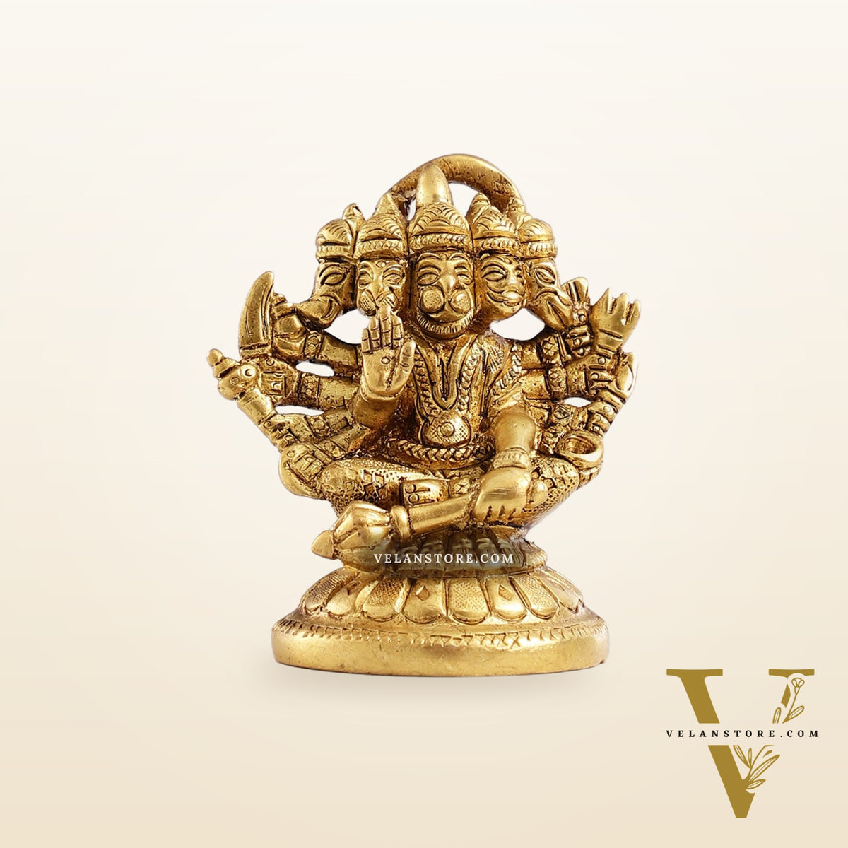 Superfine Brass Panchmukhi Hanuman Idol 3 inch