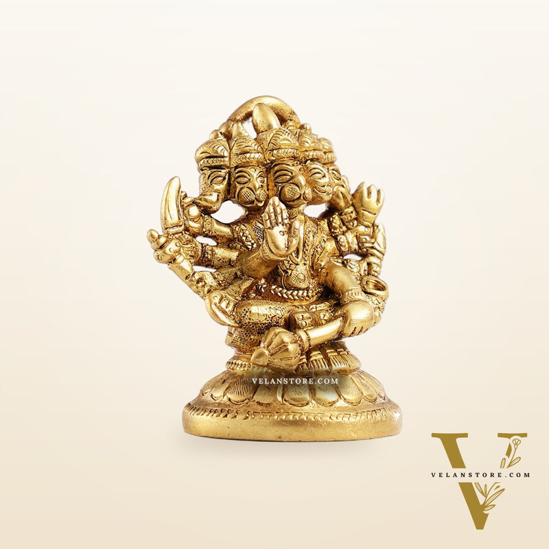 Superfine Brass Panchmukhi Hanuman Idol 3 inch