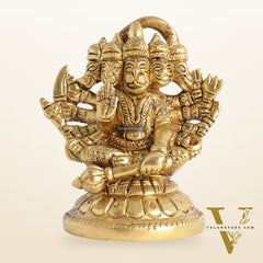 Superfine Brass Panchmukhi Hanuman Idol 3 inch