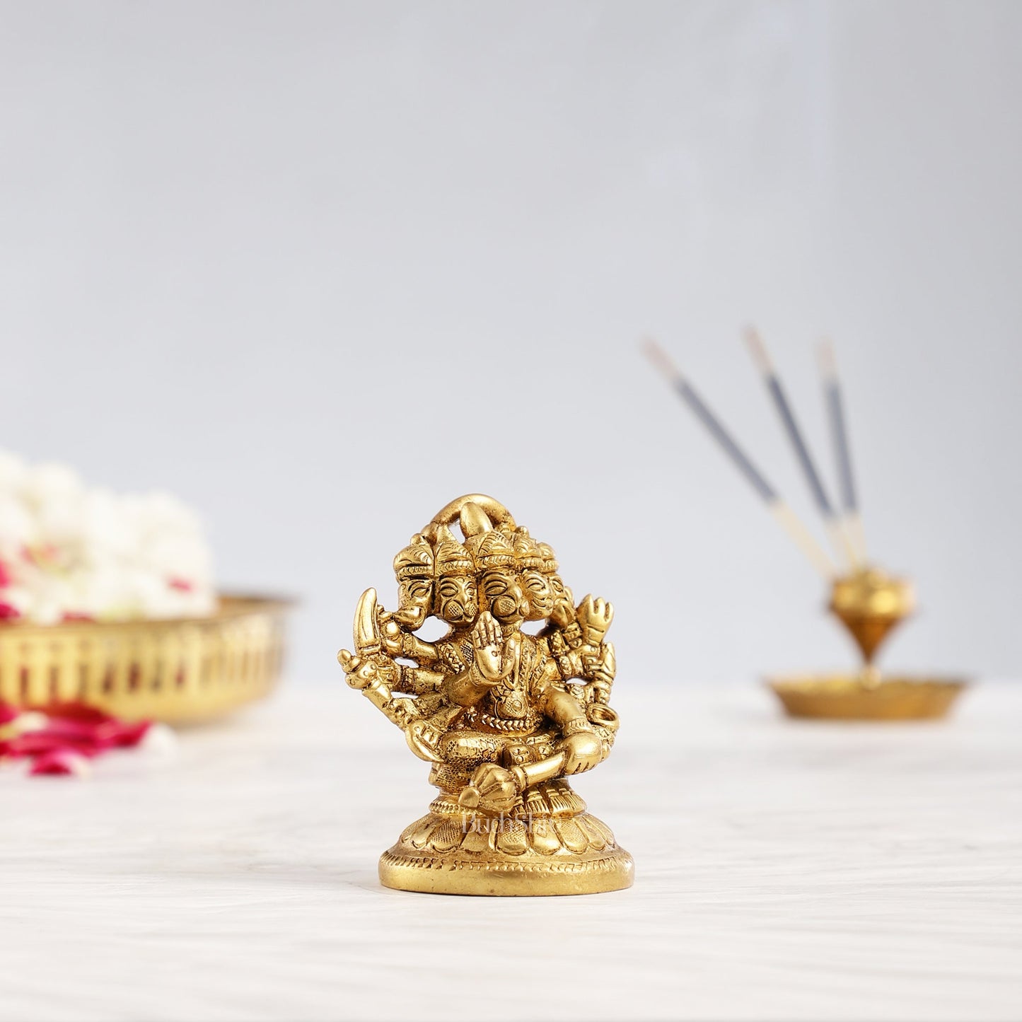 Superfine Brass Panchmukhi Hanuman Idol 3 inch