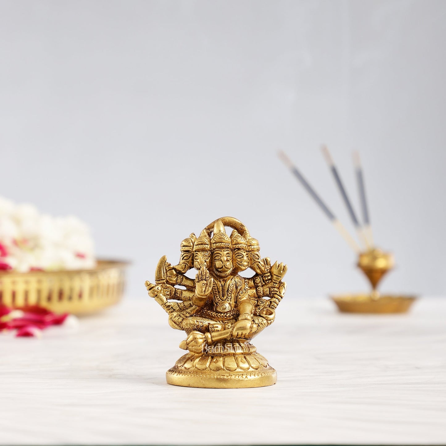 Superfine Brass Panchmukhi Hanuman Idol 3 inch