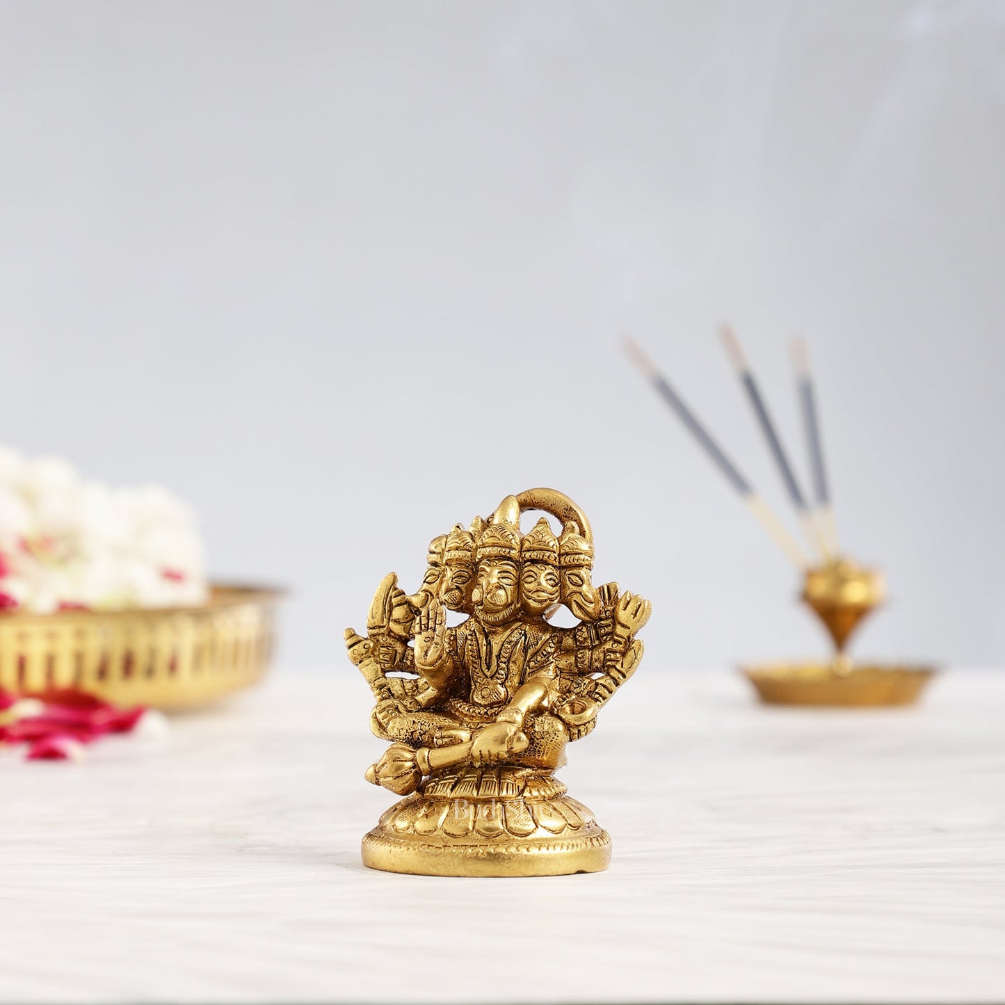 Superfine Brass Panchmukhi Hanuman Idol 3 inch