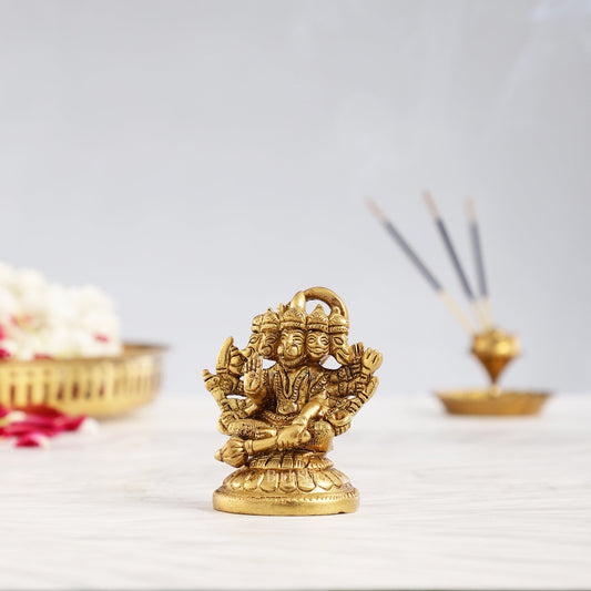 Superfine Brass Panchmukhi Hanuman Idol 3 inch