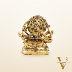 Superfine Brass Panchmukhi Hanuman Idol 3.5 inch