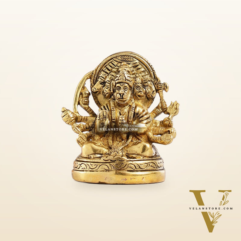 Superfine Brass Panchmukhi Hanuman Idol 3.5 inch