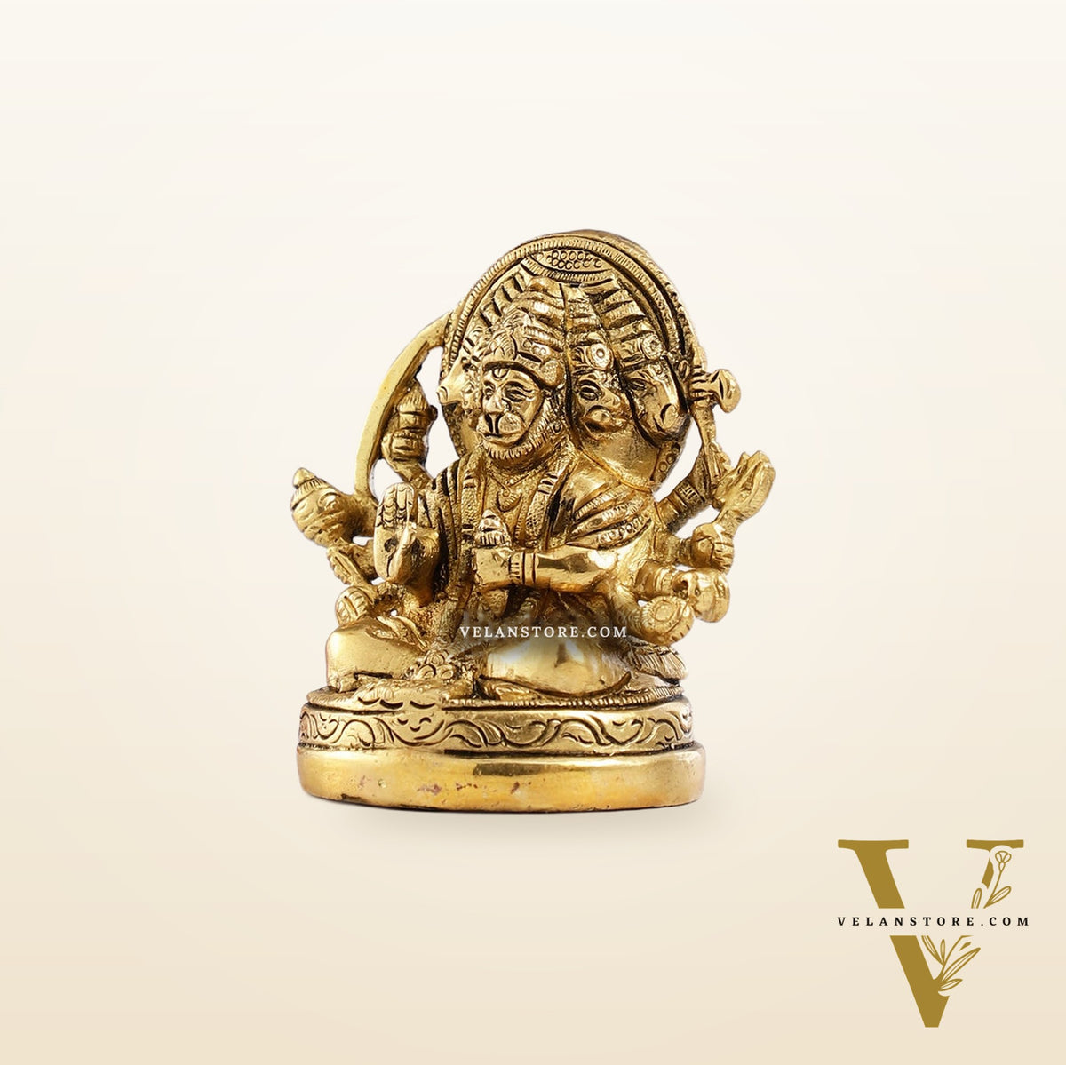 Superfine Brass Panchmukhi Hanuman Idol 3.5 inch