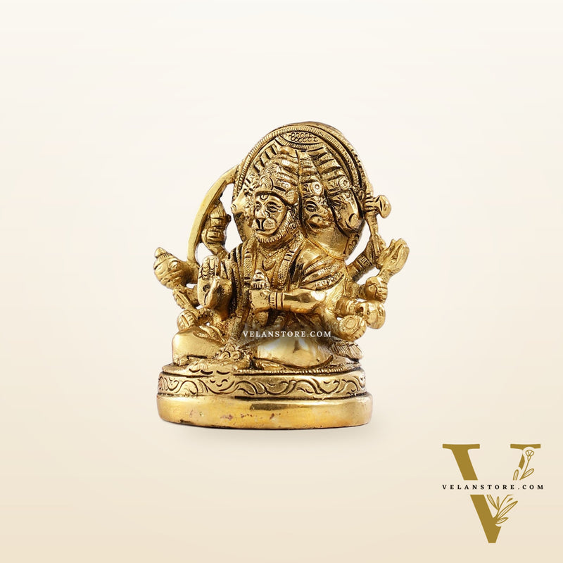 Superfine Brass Panchmukhi Hanuman Idol 3.5 inch