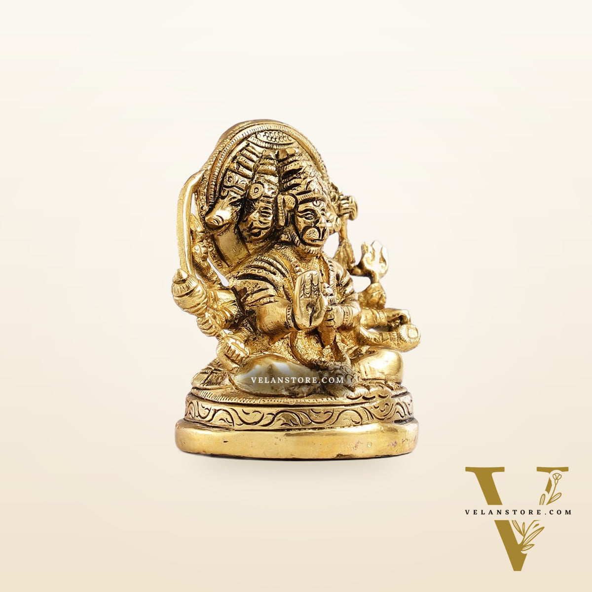 Superfine Brass Panchmukhi Hanuman Idol 3.5 inch