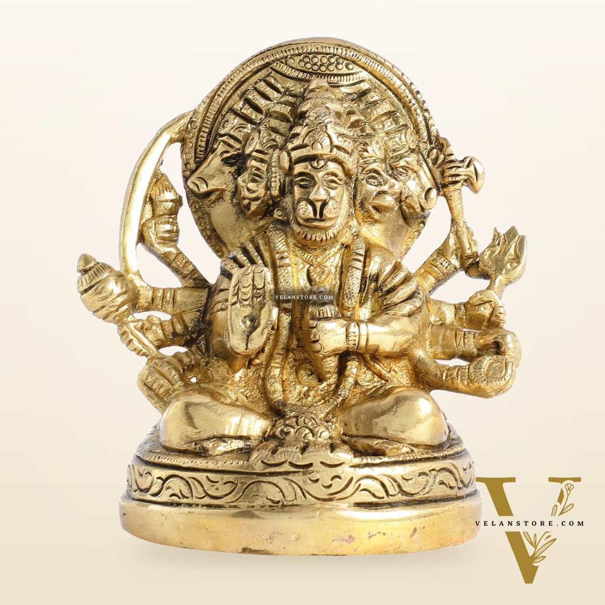 Superfine Brass Panchmukhi Hanuman Idol 3.5 inch