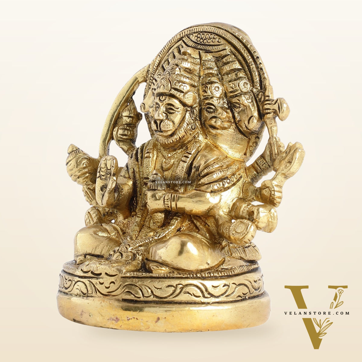 Superfine Brass Panchmukhi Hanuman Idol 3.5 inch