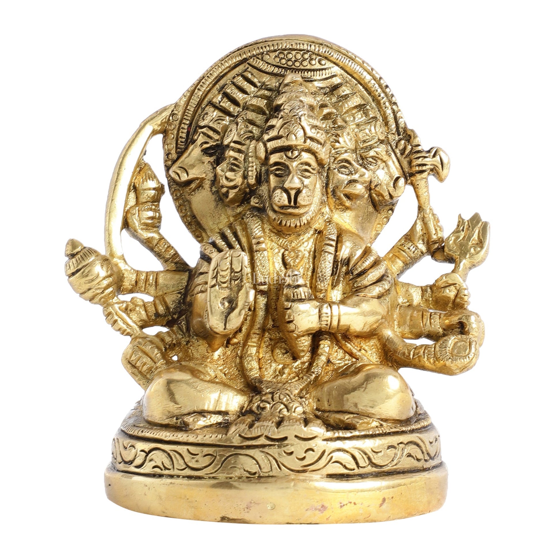 Superfine Brass Panchmukhi Hanuman Idol 3.5 inch