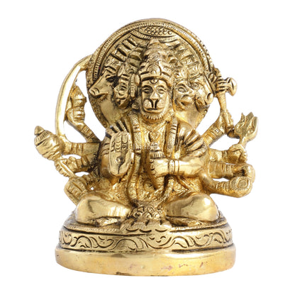 Superfine Brass Panchmukhi Hanuman Idol 3.5 inch