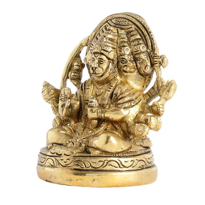 Superfine Brass Panchmukhi Hanuman Idol 3.5 inch
