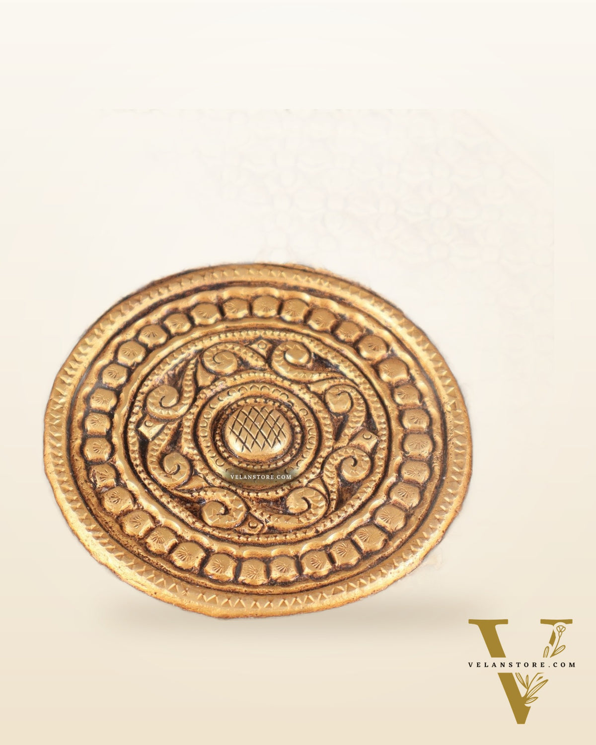 Superfine Brass Pooja Chowki Aasan for Temple - 8 x 8 inch