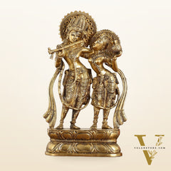 Superfine Brass Radha Krishna Idol - 12 Inch