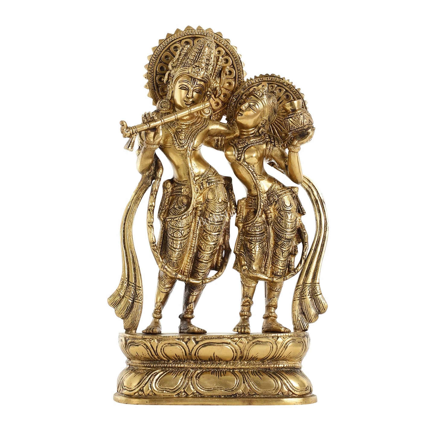 Superfine Brass Radha Krishna Idol - 12 Inch