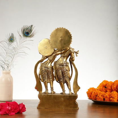 Superfine Brass Radha Krishna Idol - 12 Inch