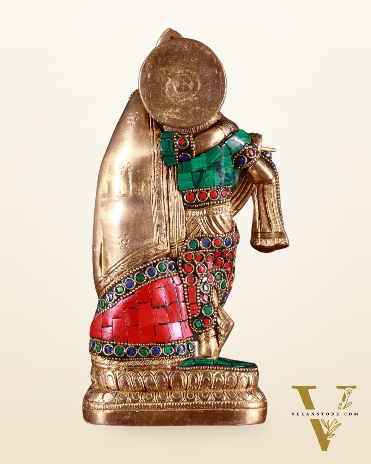 Superfine Brass Radha Krishna Idol - 9 Inch Statue