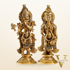 Superfine Brass Radha Krishna Idol | Height 12.5 inch