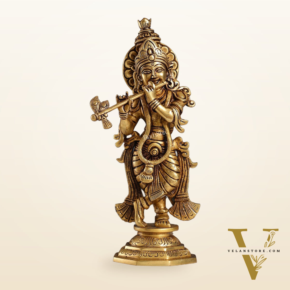 Superfine Brass Radha Krishna Idol | Height 12.5 inch