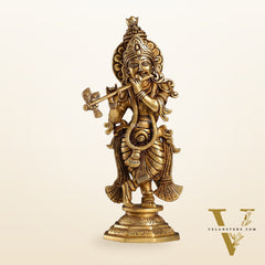 Superfine Brass Radha Krishna Idol | Height 12.5 inch