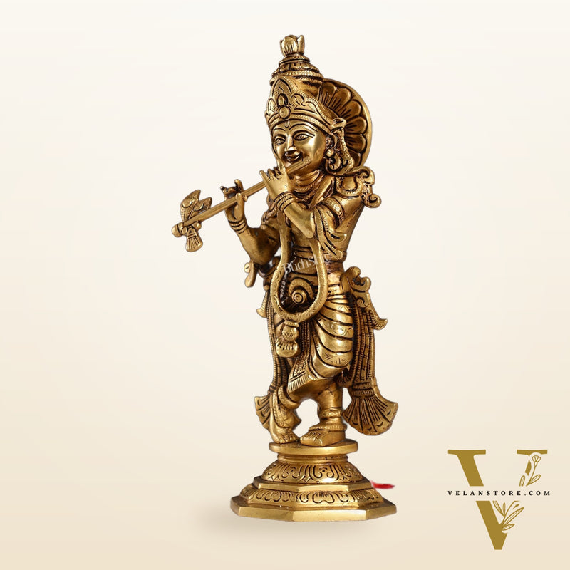 Superfine Brass Radha Krishna Idol | Height 12.5 inch