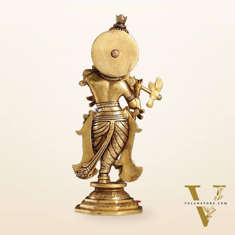 Superfine Brass Radha Krishna Idol | Height 12.5 inch