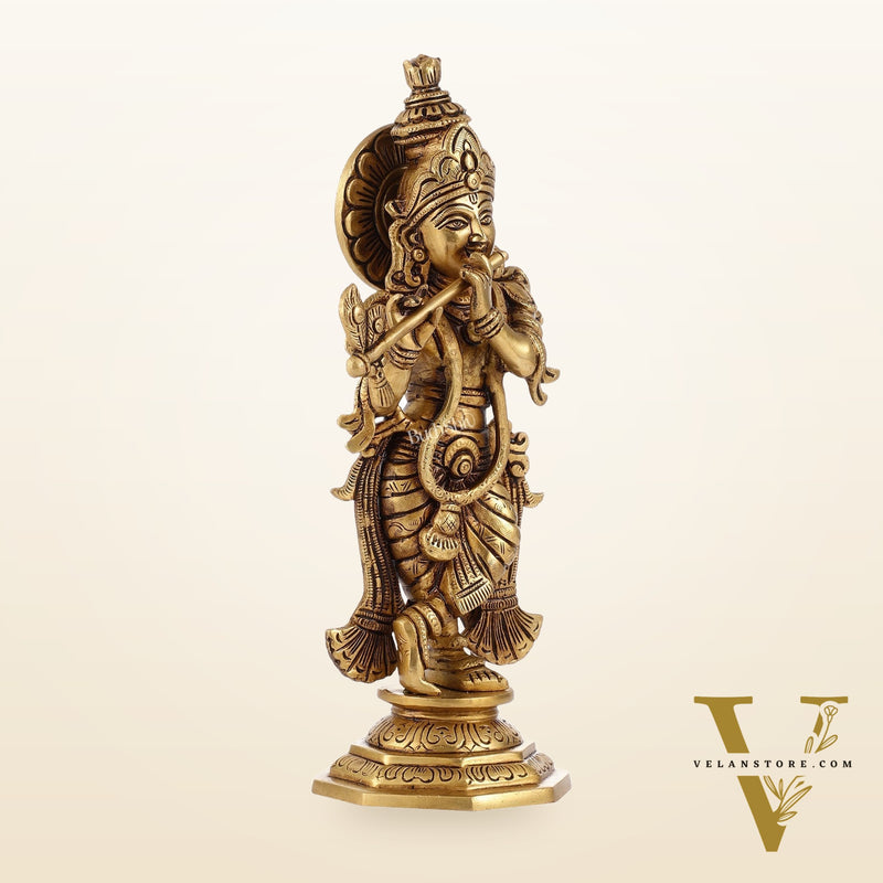 Superfine Brass Radha Krishna Idol | Height 12.5 inch