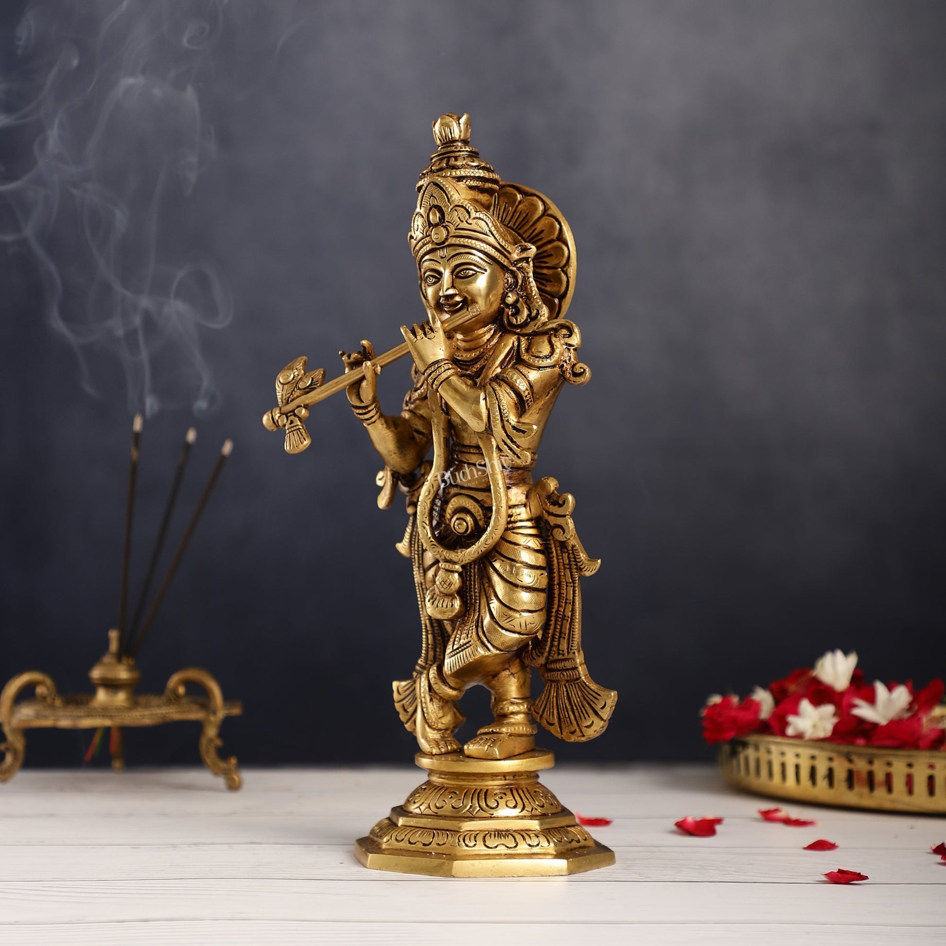 Superfine Brass Radha Krishna Idol | Height 12.5 inch