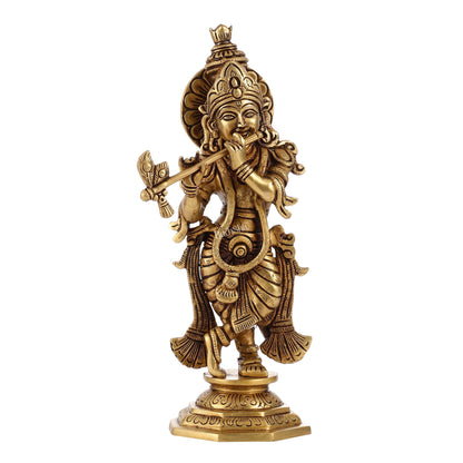 Superfine Brass Radha Krishna Idol | Height 12.5 inch