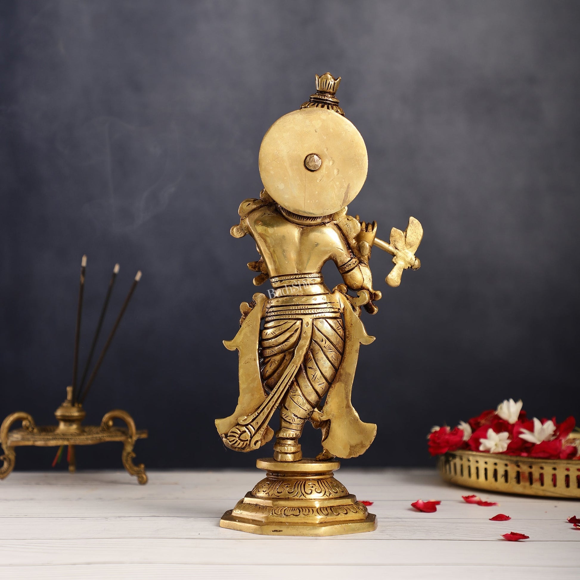 Superfine Brass Radha Krishna Idol | Height 12.5 inch