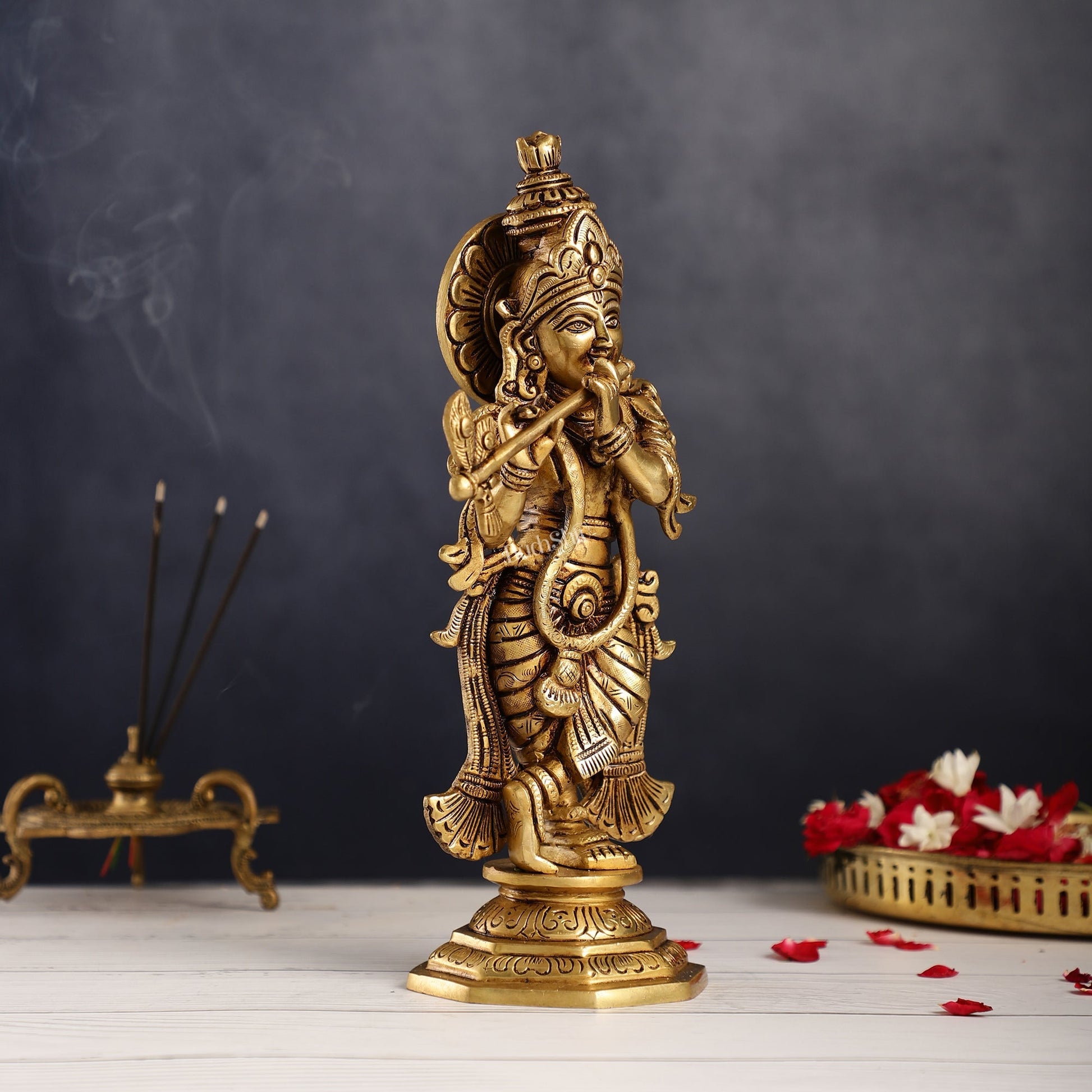 Superfine Brass Radha Krishna Idol | Height 12.5 inch