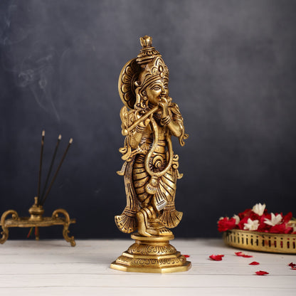 Superfine Brass Radha Krishna Idol | Height 12.5 inch