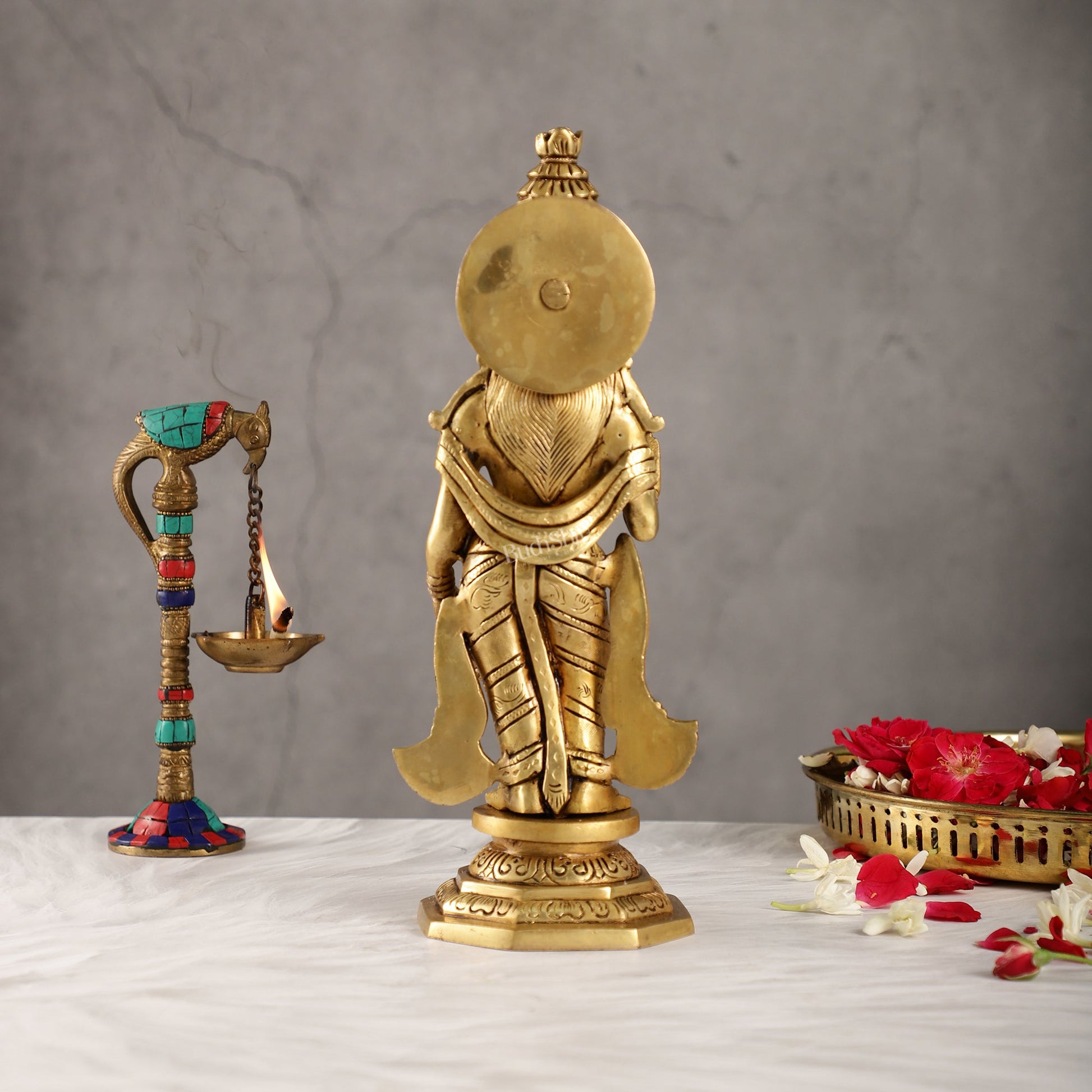 Superfine Brass Radha Krishna Idol | Height 12.5 inch