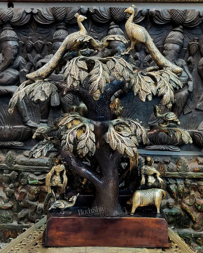 Superfine Brass Radha Krishna Idol under Kalpavriksha 24 inch