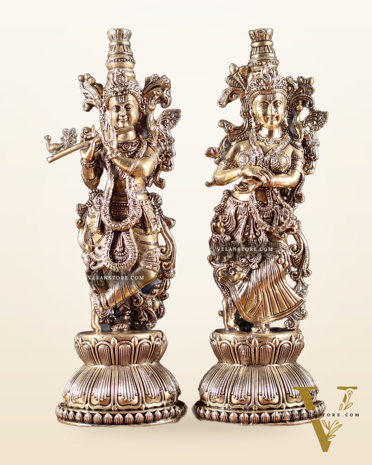 Superfine Brass Radha Krishna Idols – 9” Height