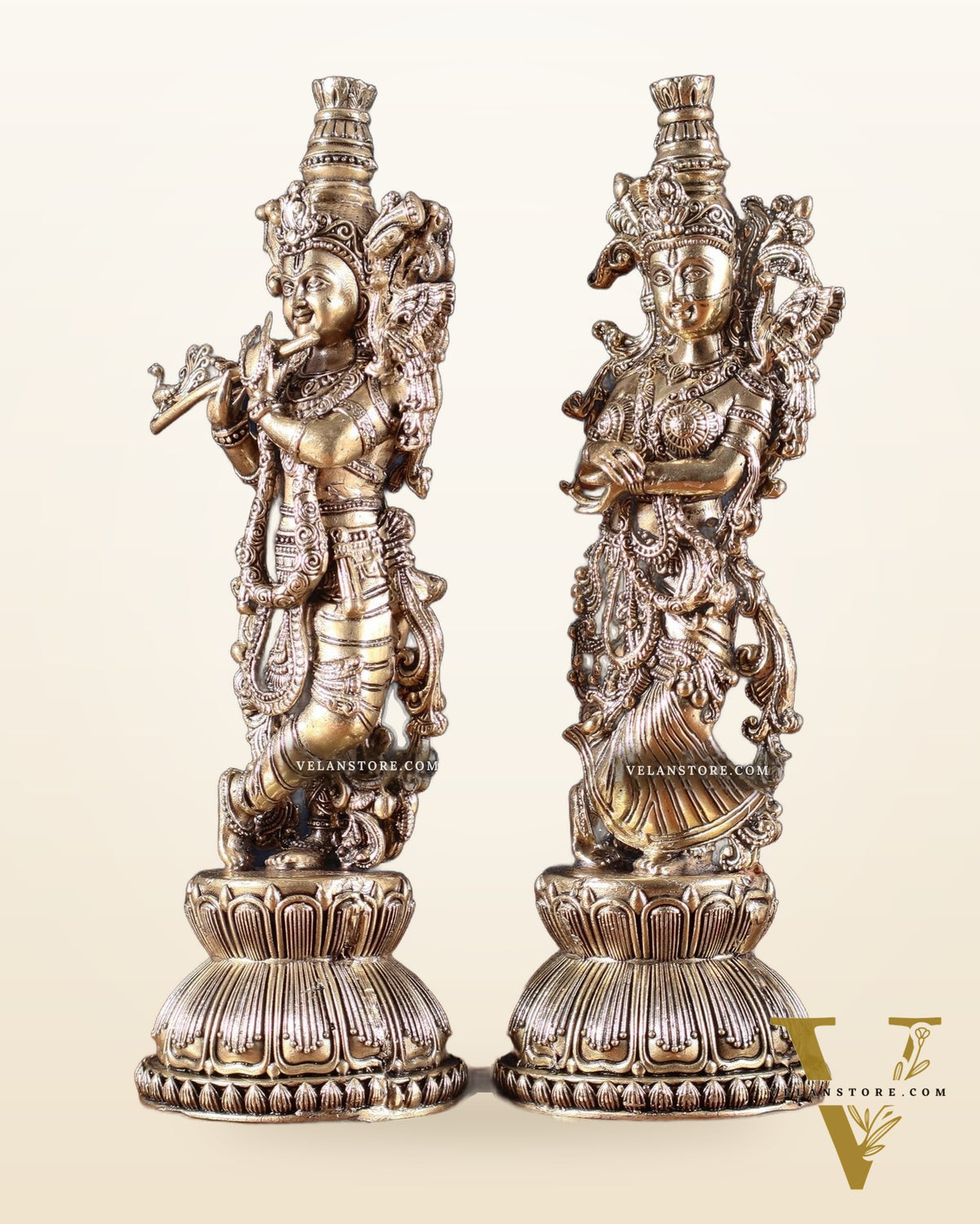 Superfine Brass Radha Krishna Idols – 9” Height