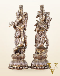 Superfine Brass Radha Krishna Idols – 9” Height